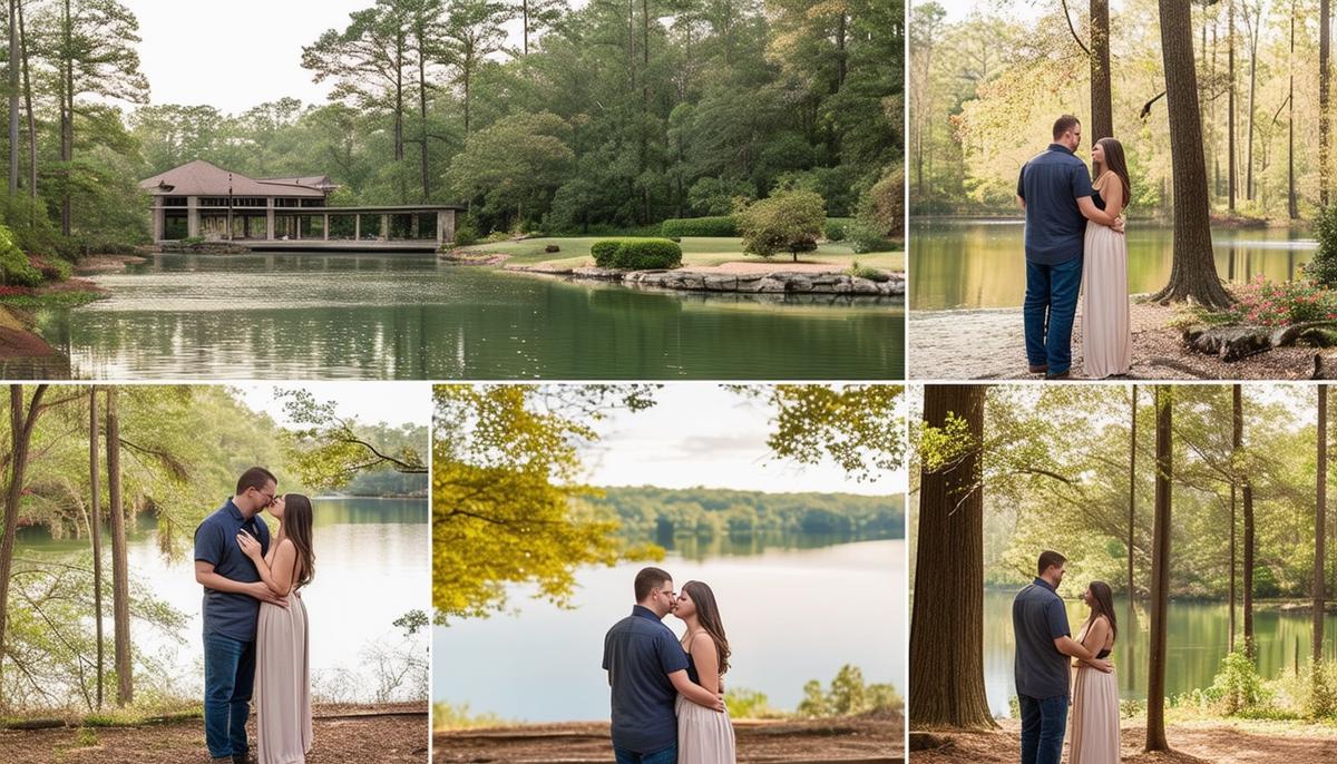 hot springs engagement photo collage