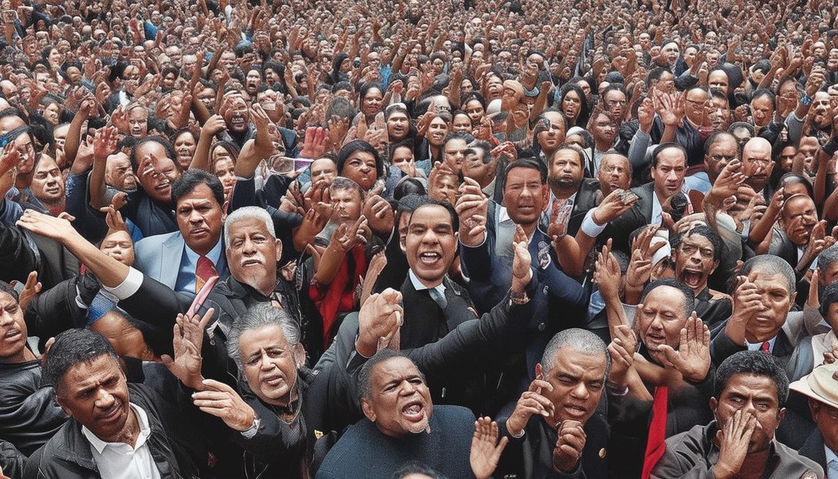 A powerful political photograph being shared and discussed on various media platforms