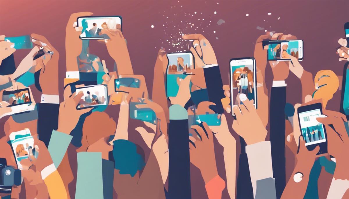 A photo illustrating the instant sharing capabilities of modern event photography