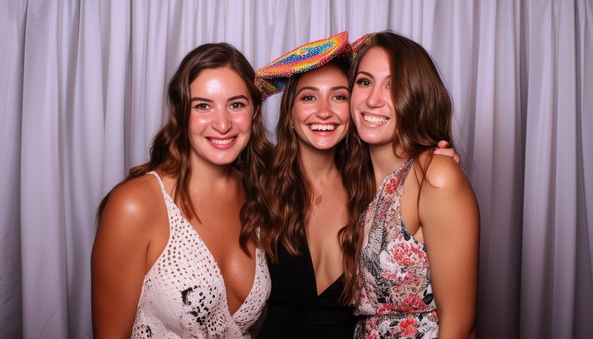 Guests enjoying an interactive photo booth experience at a Dallas event