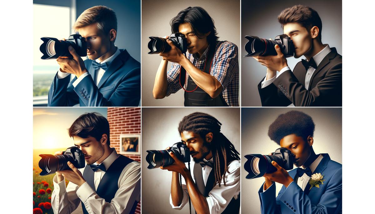 A collage of four professional photographers in action, each representing a top prom photographer in Jonesboro, AR