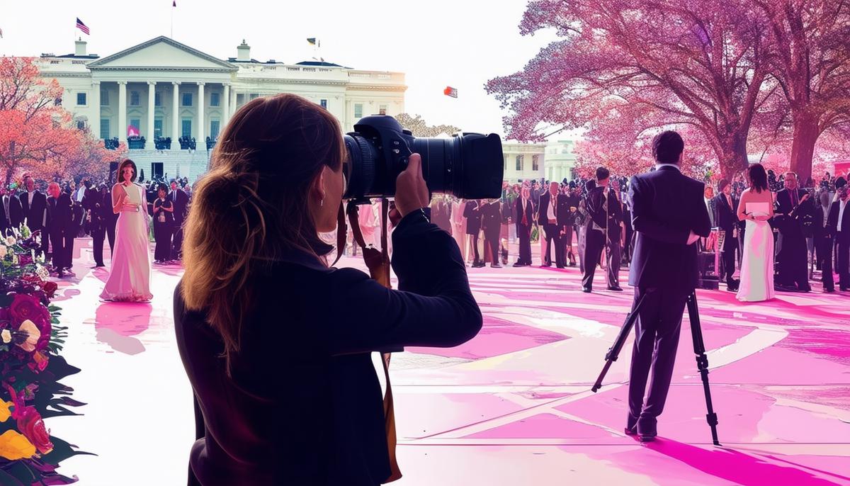 Joy Asico photographing a high-profile event in Washington DC