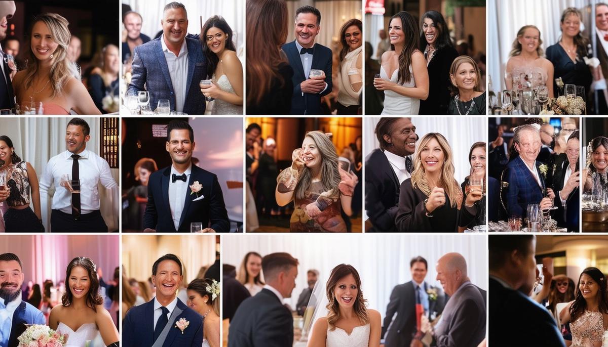 A montage of satisfied clients, including corporate events, product launches, and weddings, showcasing the positive impact of Las Vegas event videography services on their events.