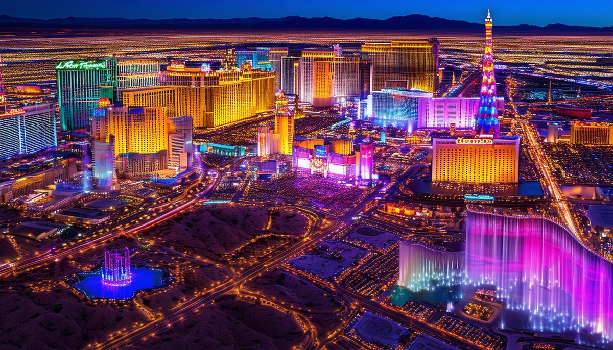 las vegas strip and desert landscape