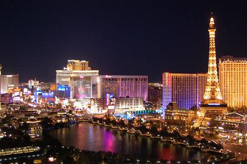 las vegas strip night skyline lights