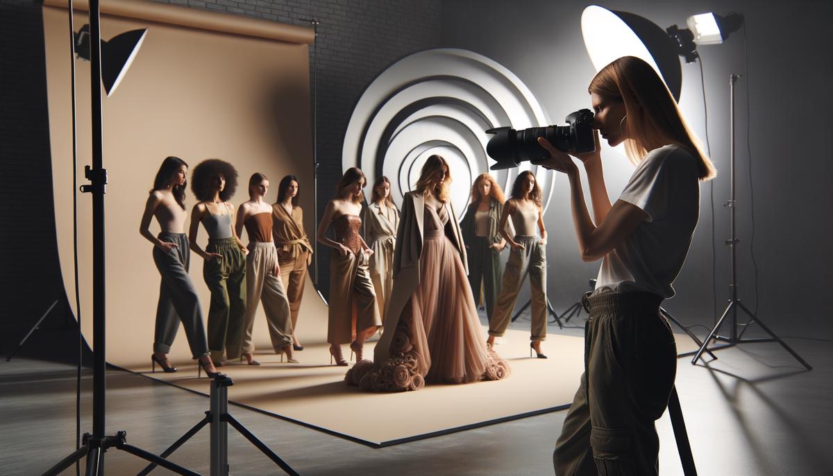 Lauren Lindley directing a vibrant commercial photography shoot