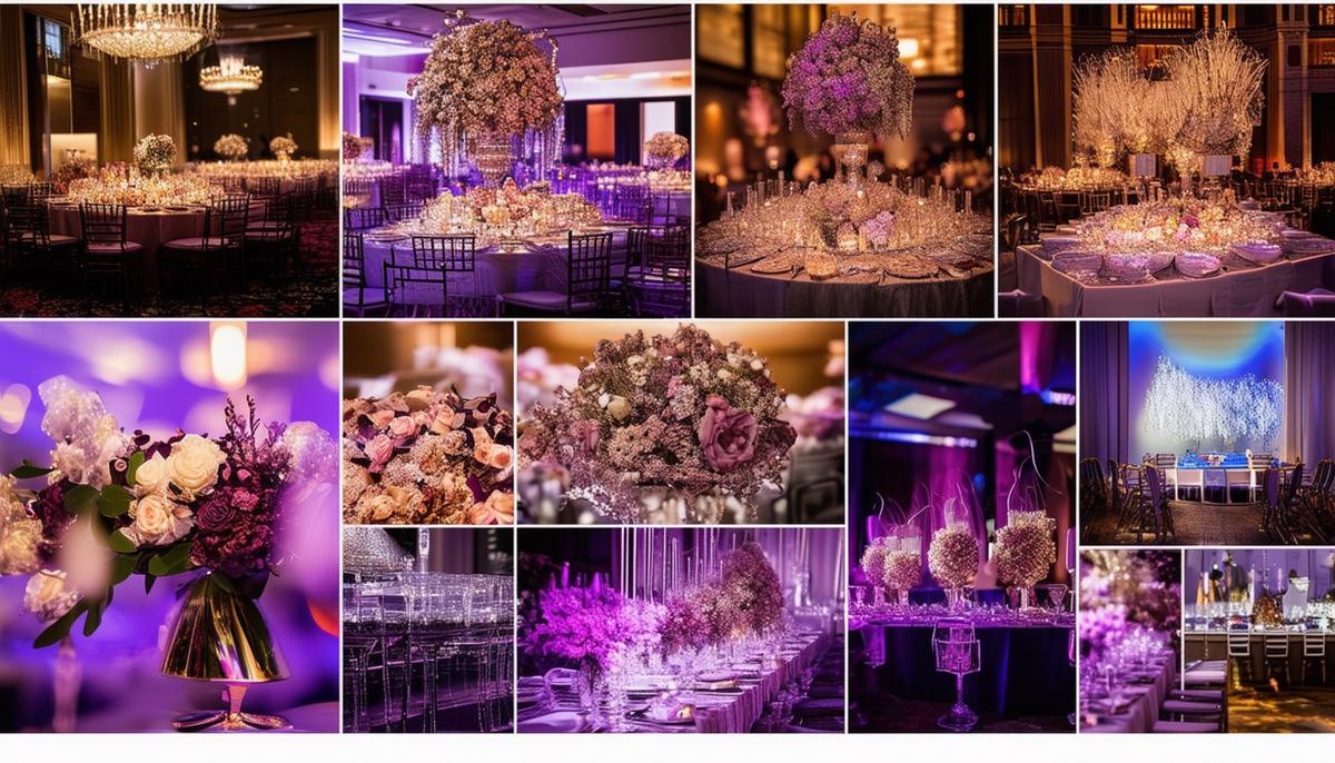 A collage of luxury event photographs showcasing exceptional image quality, attention to detail, and the ability to capture the essence of high-end events.