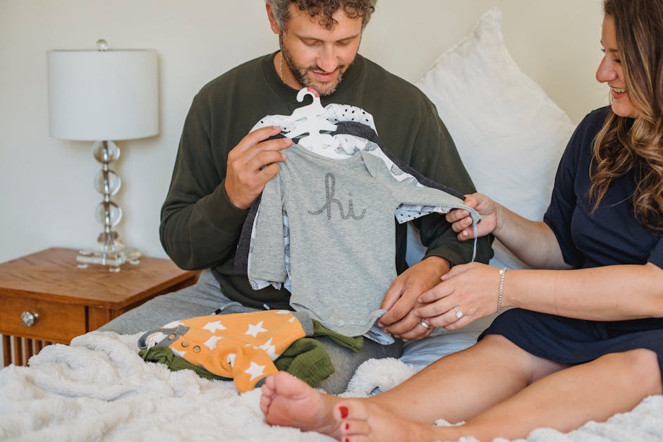A series of photos showing a woman's pregnancy journey and baby's first year milestones
