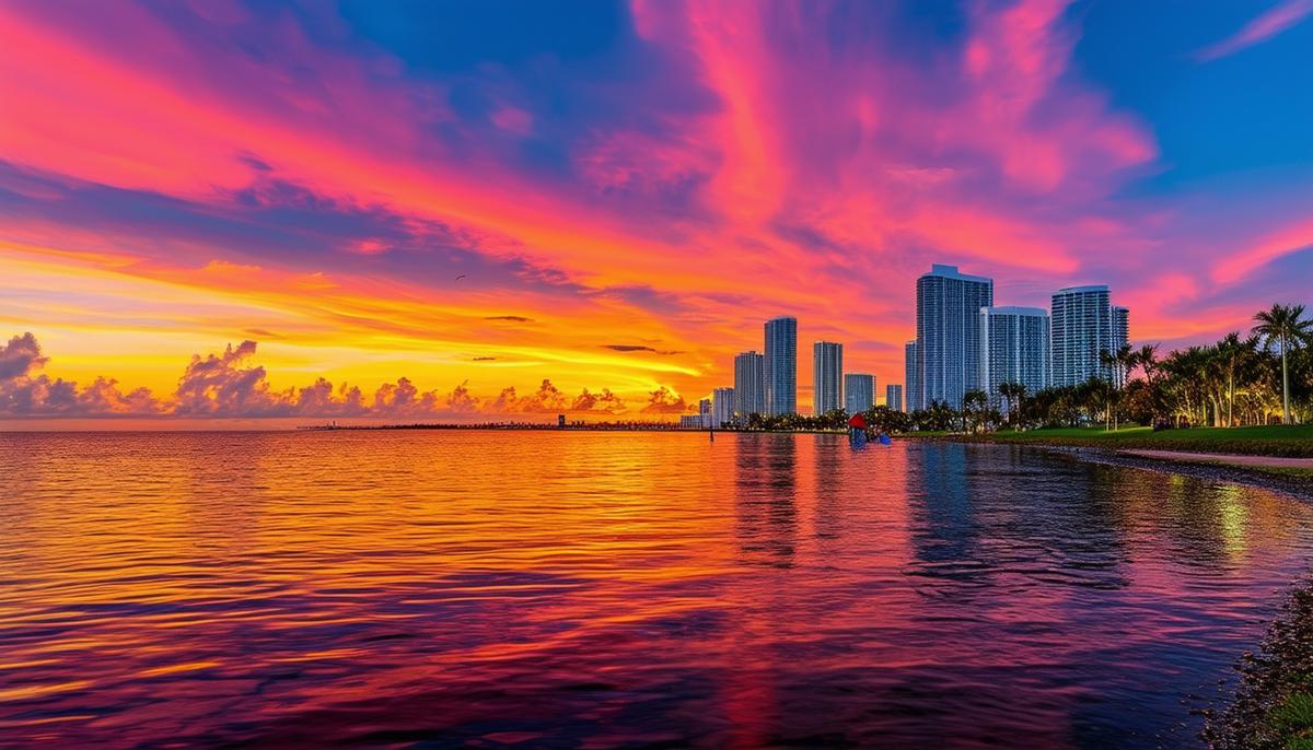 miami sunset photography south pointe park