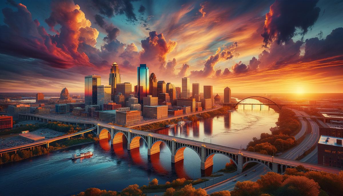 minneapolis cityscape sunset