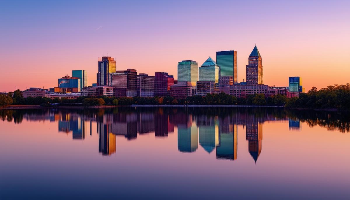 minneapolis skyline at sunset