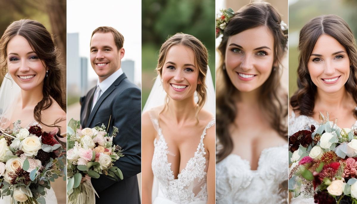 A collection of portraits showcasing popular Minneapolis wedding photographers