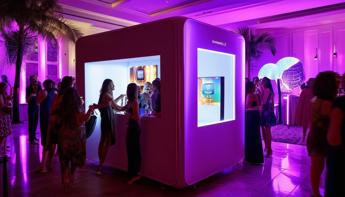 modern photo booth at palm beach event