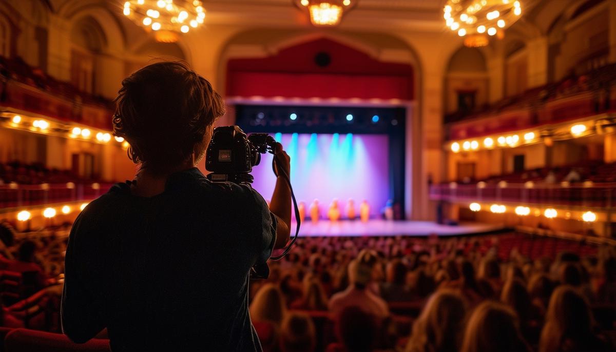 A photographer capturing an event at an iconic Nashville venue like the Ryman Auditorium