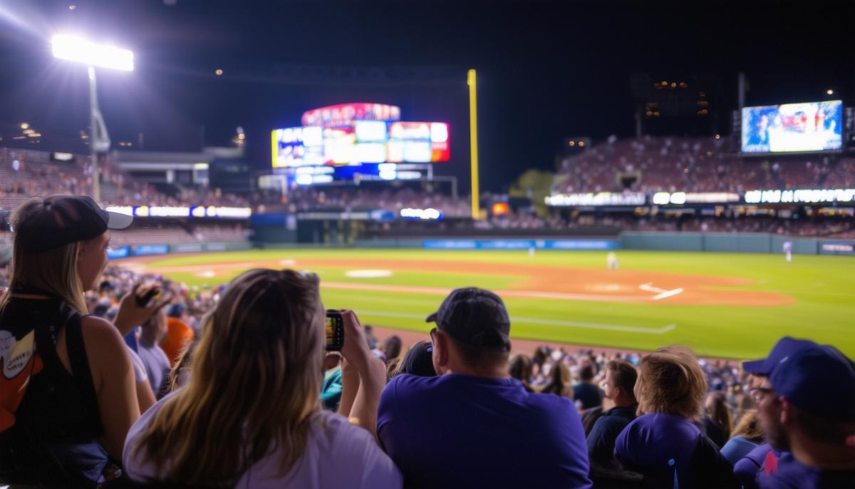 Nashville sports fans engaging with dynamic sports photography at a local venue
