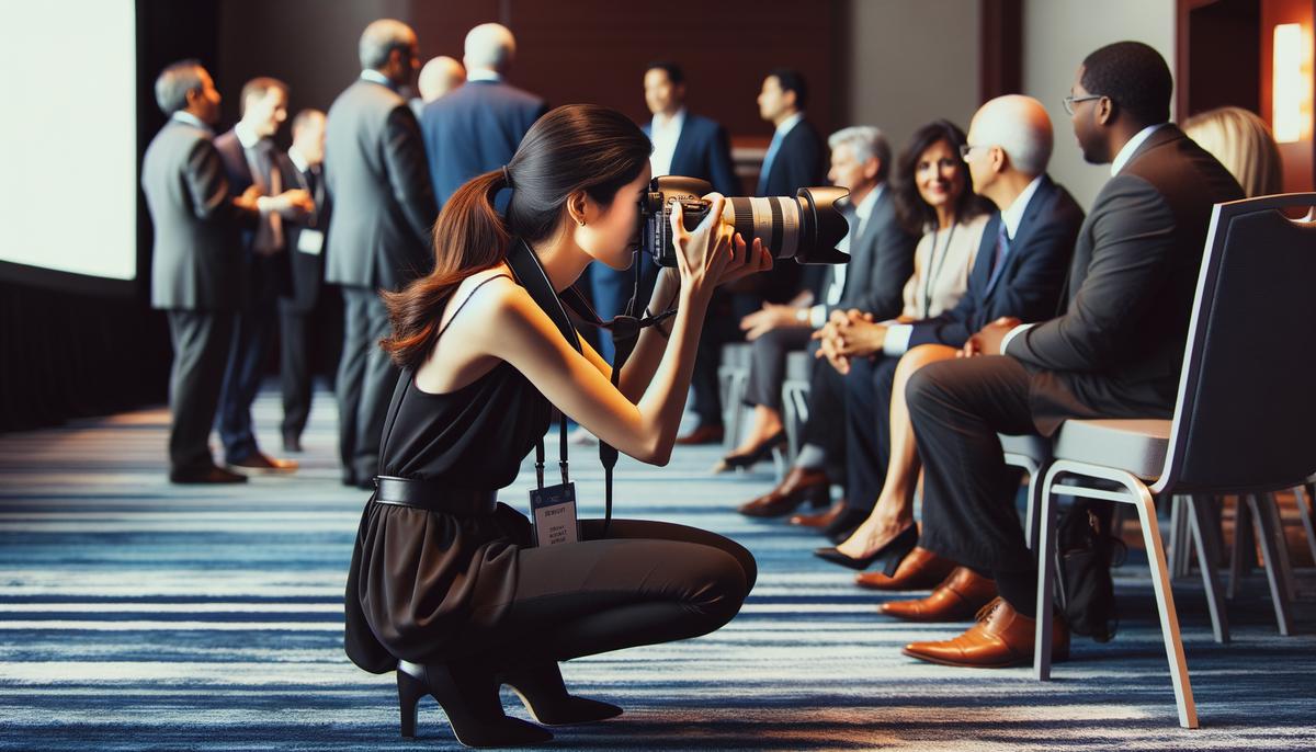 Natalie Roberson capturing a candid moment at a corporate event in Dallas