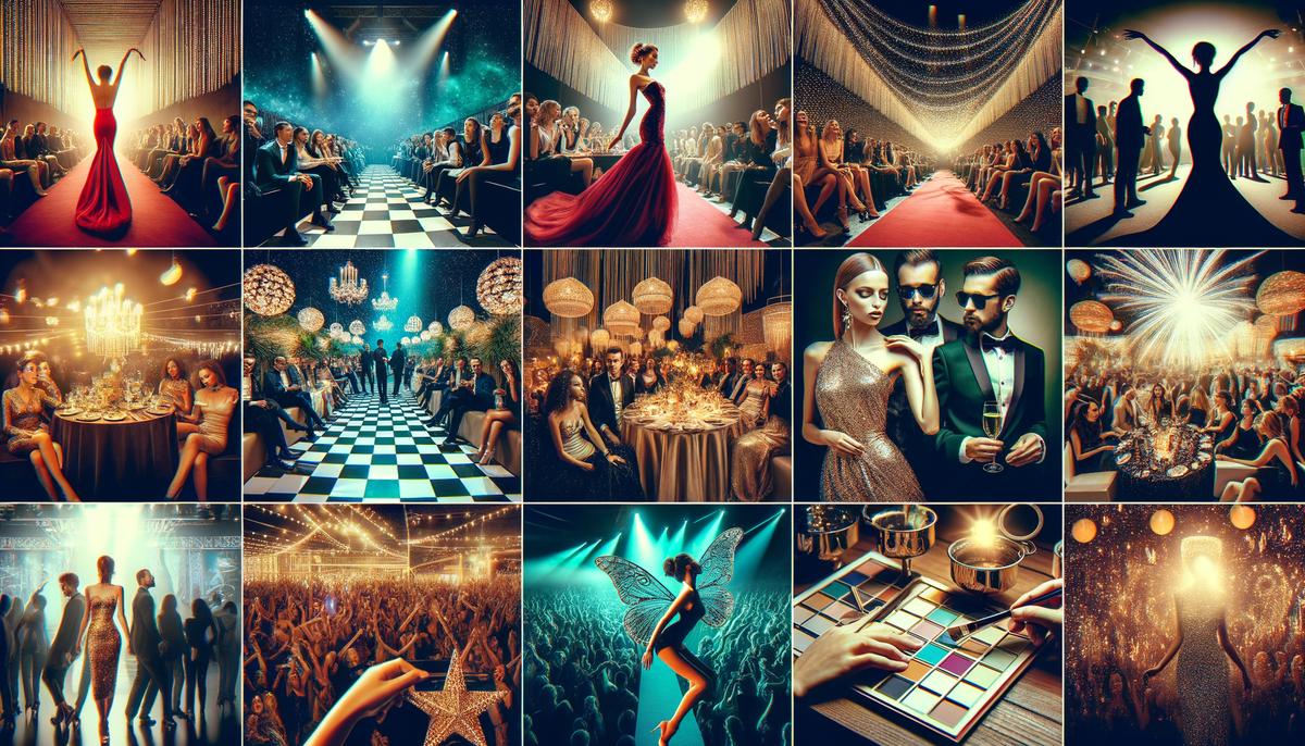 A collage of exemplary nightlife event photographs from case studies, including images from Sesno Media Productions, Michaela Joy Photography, and D'Arcy Drollinger, showcasing their skill in capturing the essence of various events and venues.