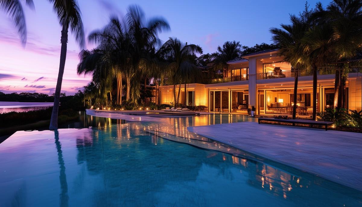 palm beach luxury home twilight