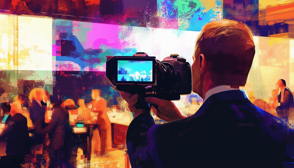 Paul Chaplo photographing a corporate event in Dallas