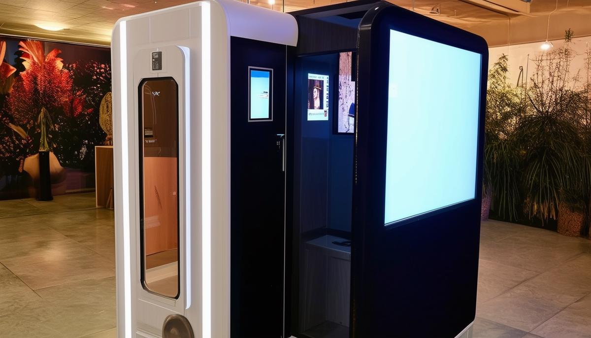 Modern photo booth showcasing advanced technology features