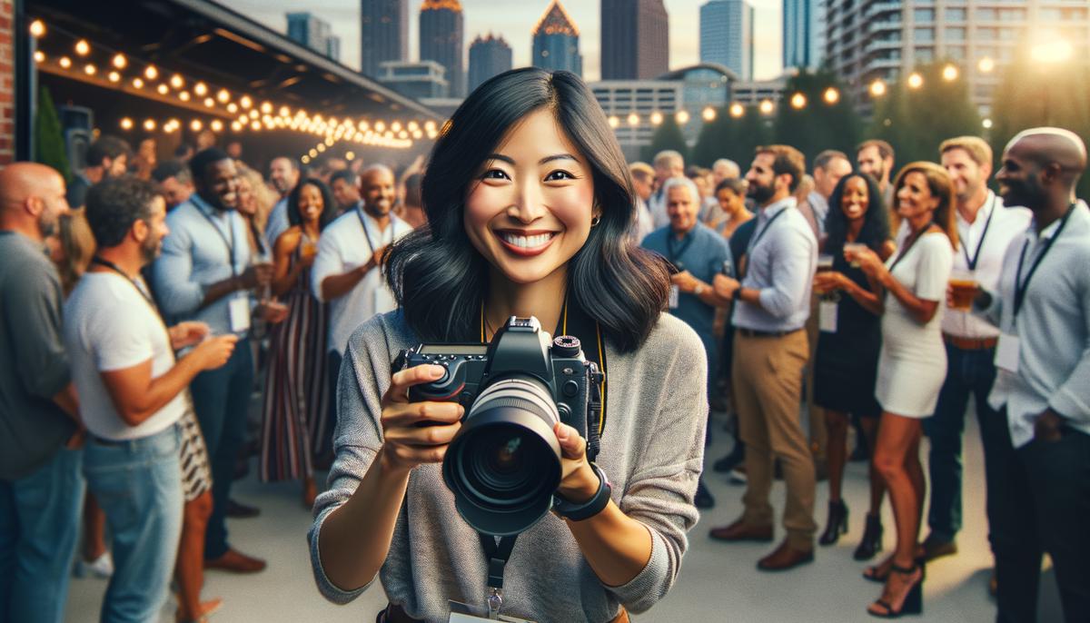 A professional photographer capturing moments at an Atlanta event