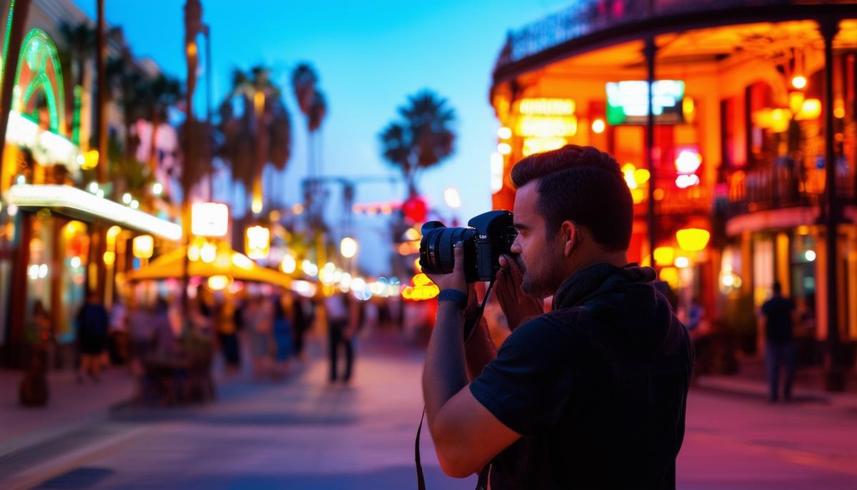 photographer at work in gaslamp quarter