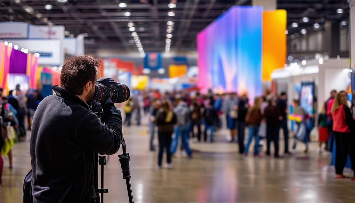 photographer capturing expo atmosphere