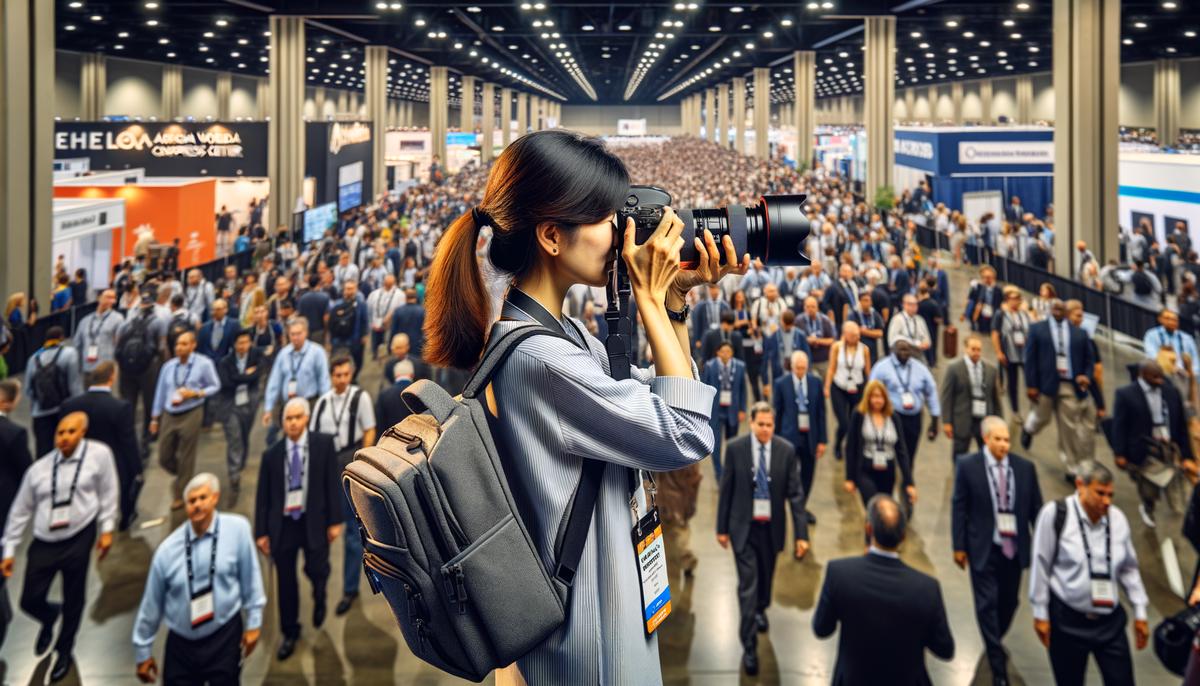 An event photographer capturing a diverse crowd at a conference in the Georgia World Congress Center