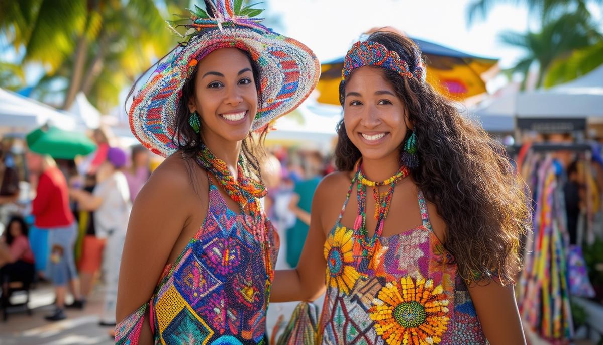 Photographers at Mosaic Marketplace in Miami document the colorful array of handcrafted goods and cultural performances.