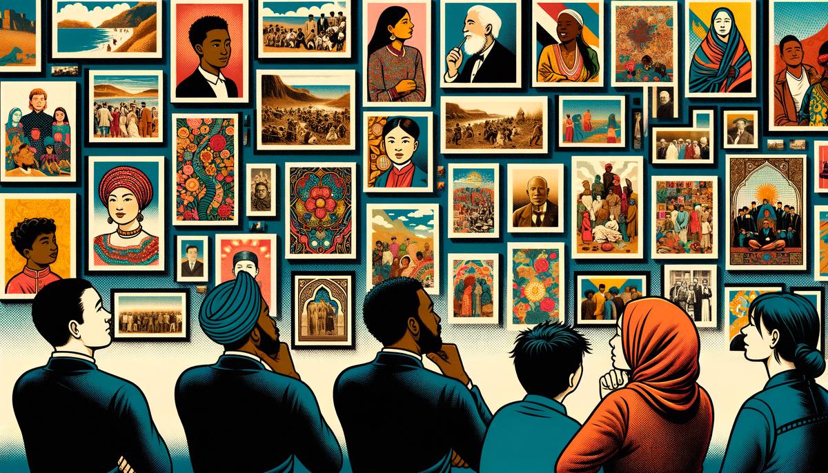 A collage of photographs representing diverse cultural stories and experiences at the Portland Art Museum
