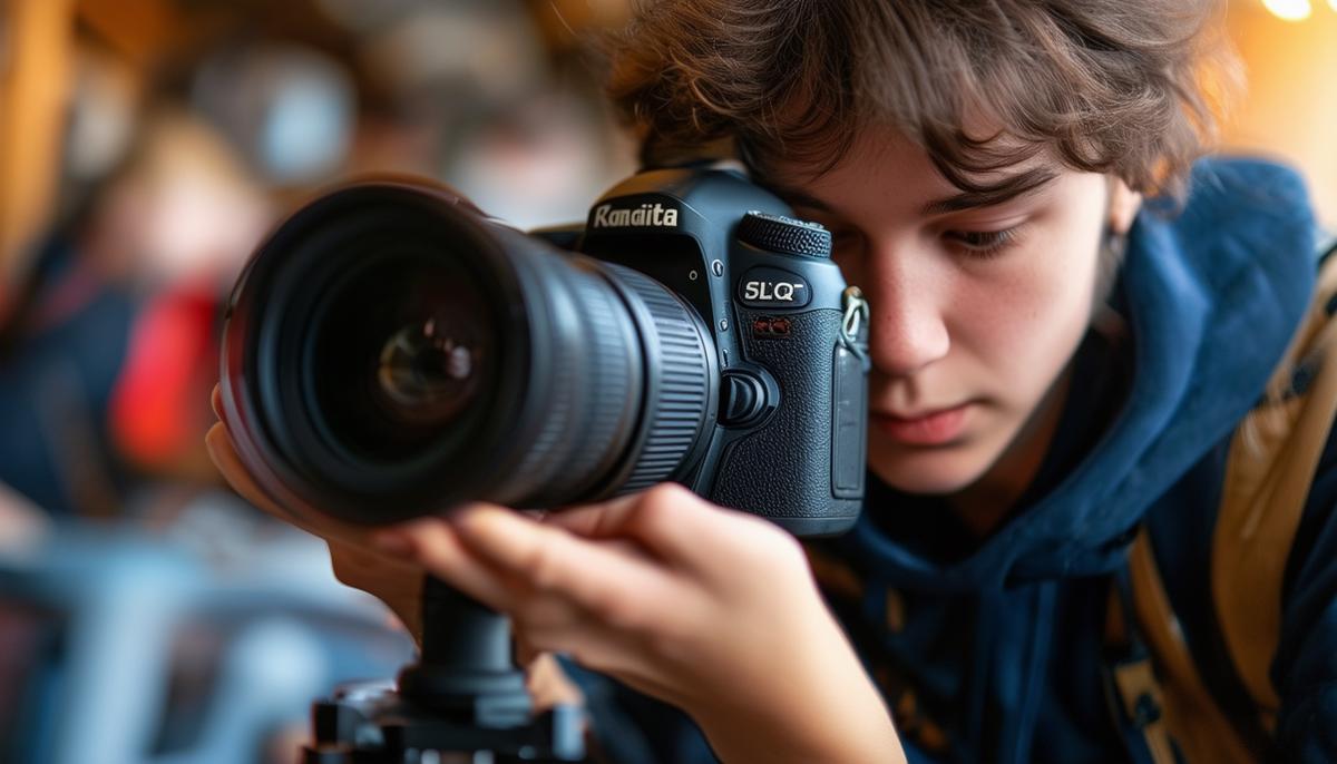 photography student taking photo