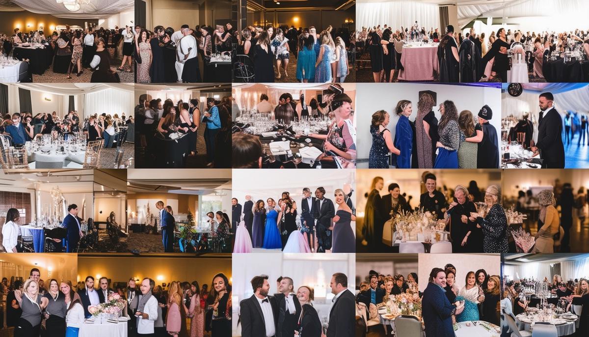 Collage showing different photography styles used in charity events