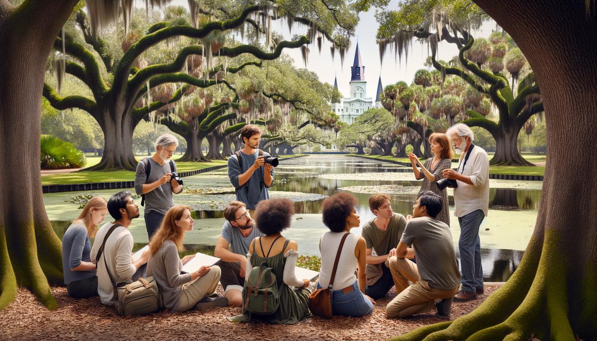 A photography workshop in progress at New Orleans City Park