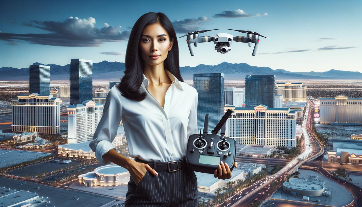 A professional drone service provider stands with their high-end equipment, ready to capture stunning aerial footage in Las Vegas.