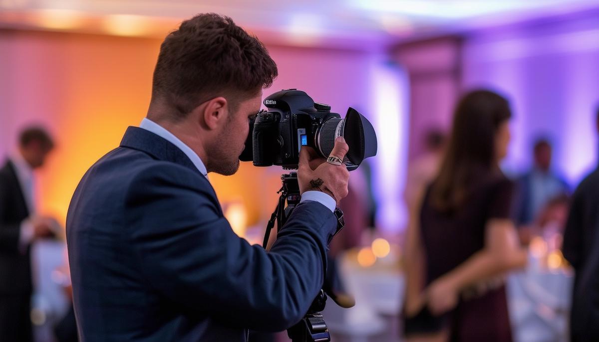 professional event photographer in action