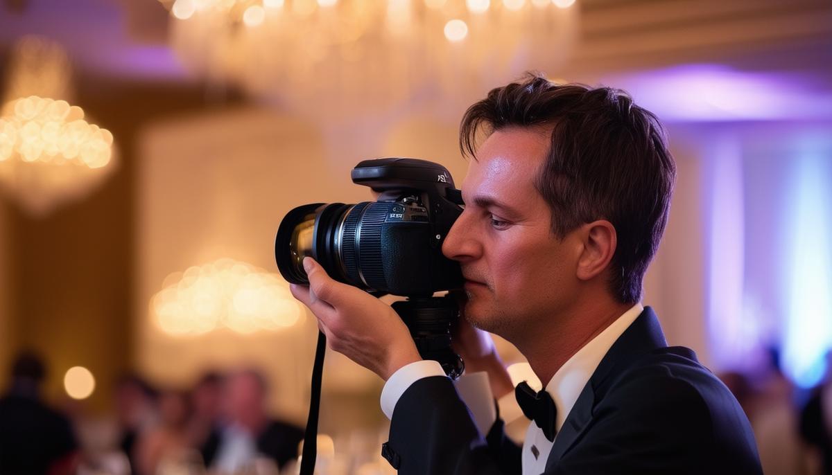 professional gala photographer in action