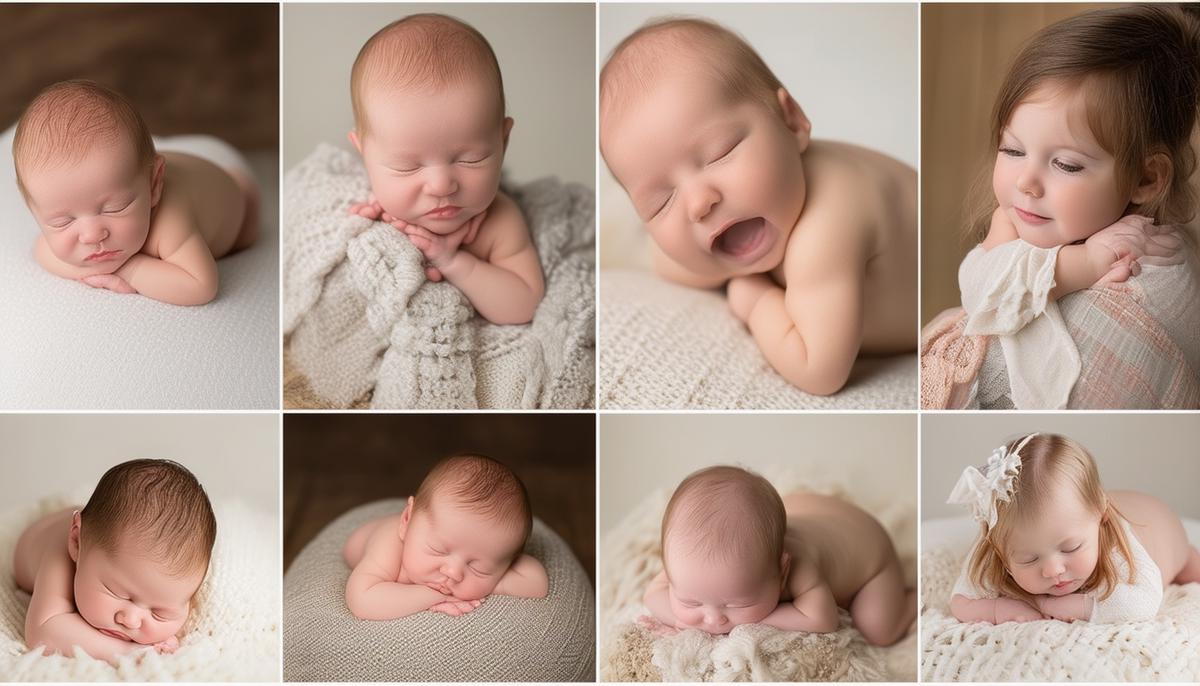 A collage of Rogers, AR newborn photographers at work in their studios
