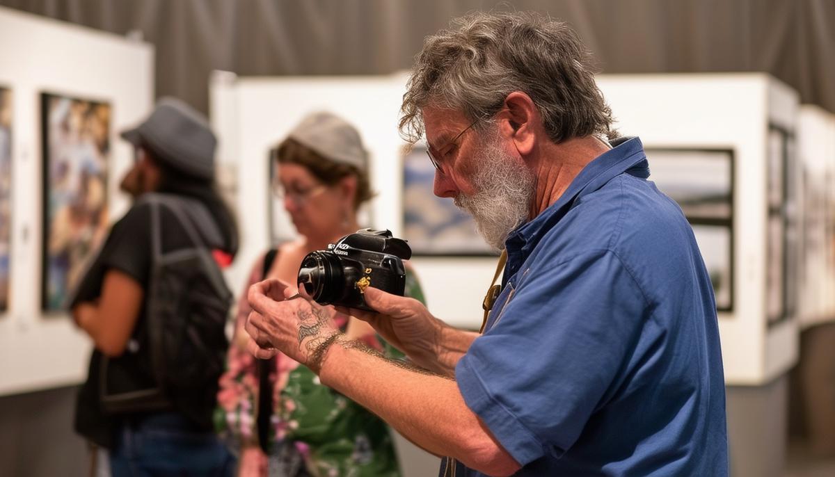 Judges evaluating entries at the San Diego Fair Exhibition of Photography