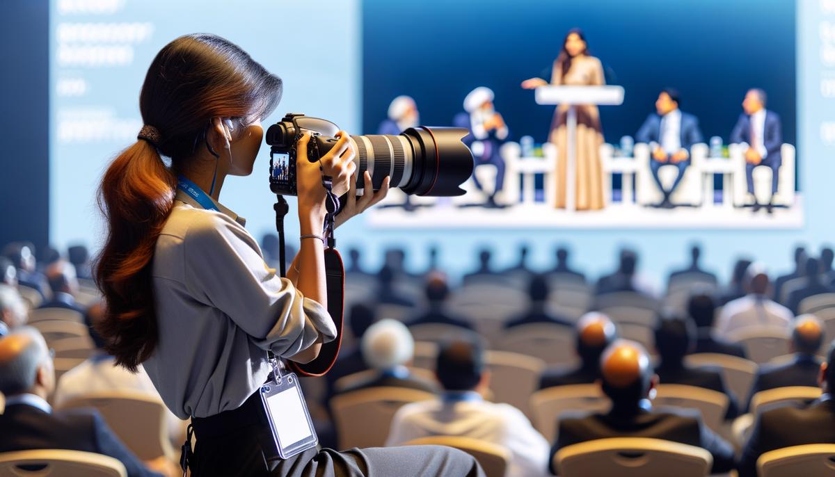 skilled event photographer in action