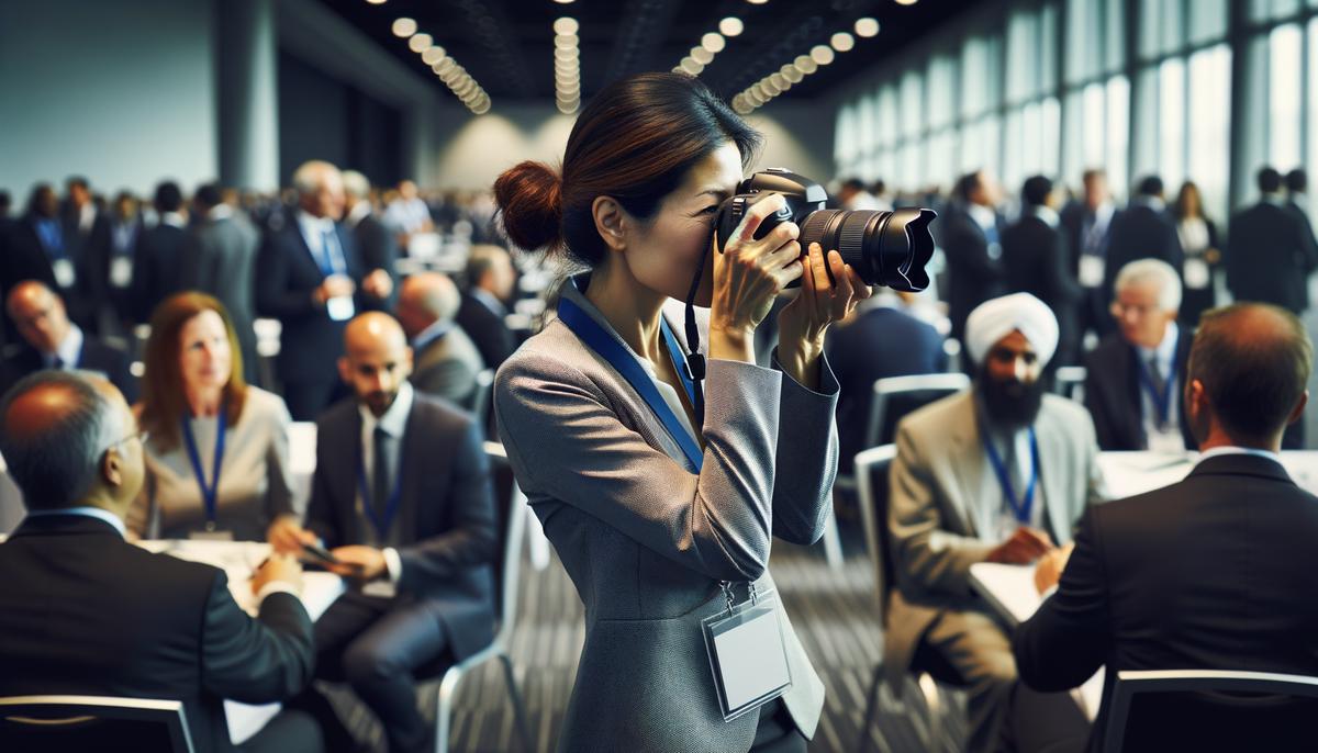 skilled photographer documenting conference moments