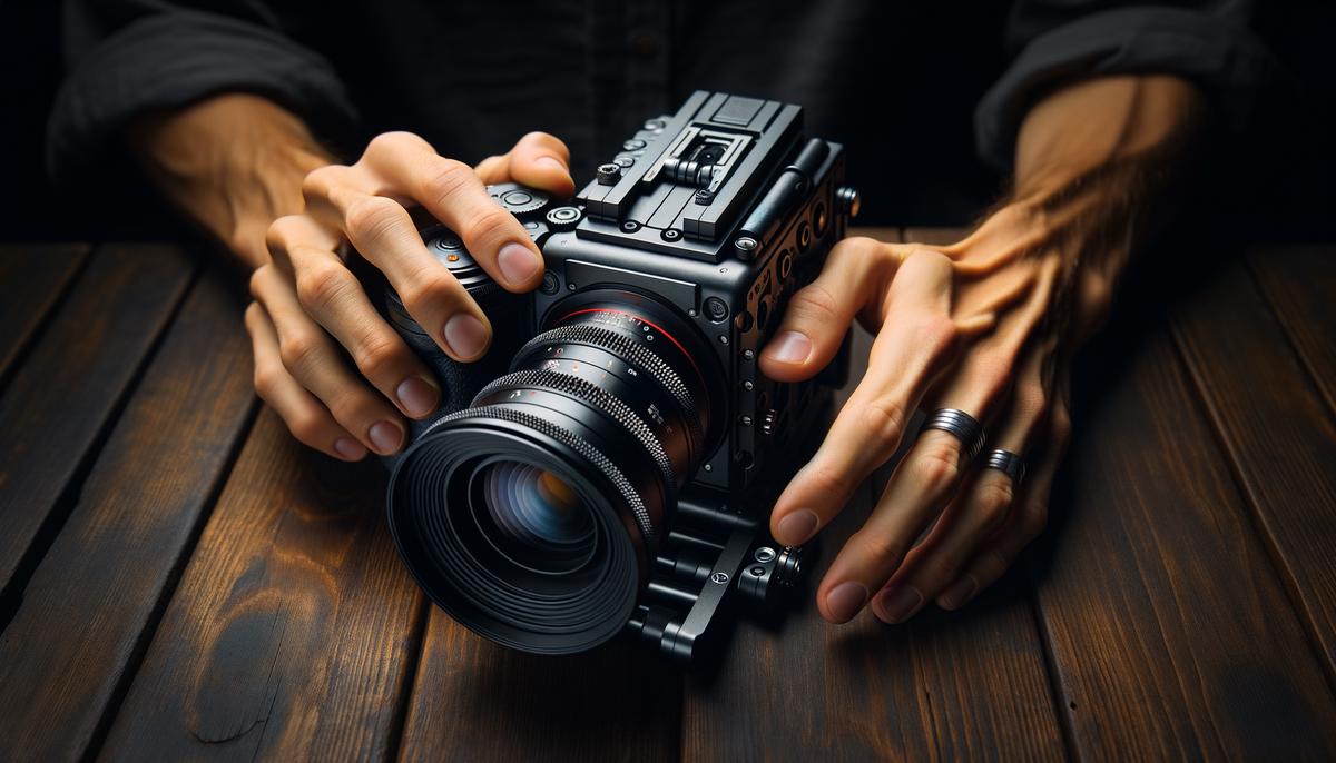 Close-up of the Sony Burano FF full-frame 8K cinema camera with its compact design highlighted