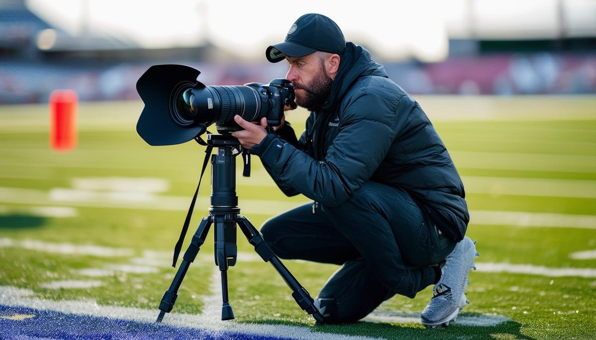 sports photographer in action