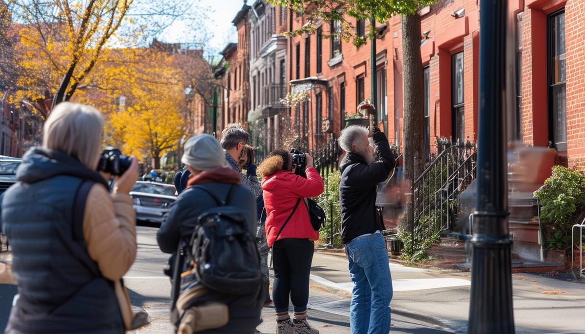 A street photography workshop in action in Boston's historic Beacon Hill neighborhood