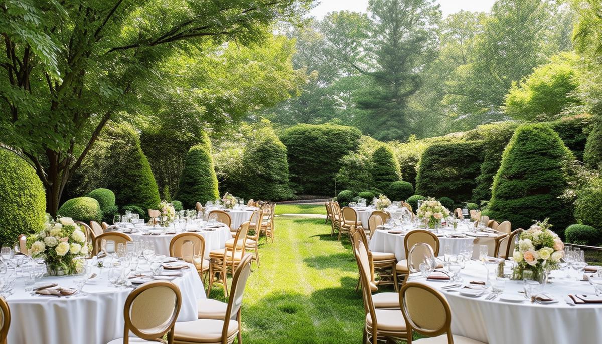 The manicured gardens and elegant outdoor space at Upper Montclair Country Club, perfect for bridal shower garden parties.