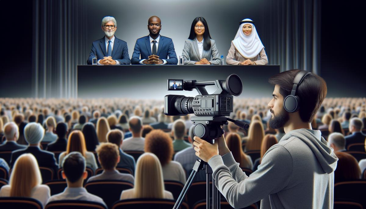 videographer at conference stage
