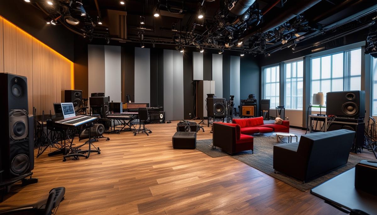 Interior view of VUE Nashville's Studio 3, showcasing its modern design and equipment