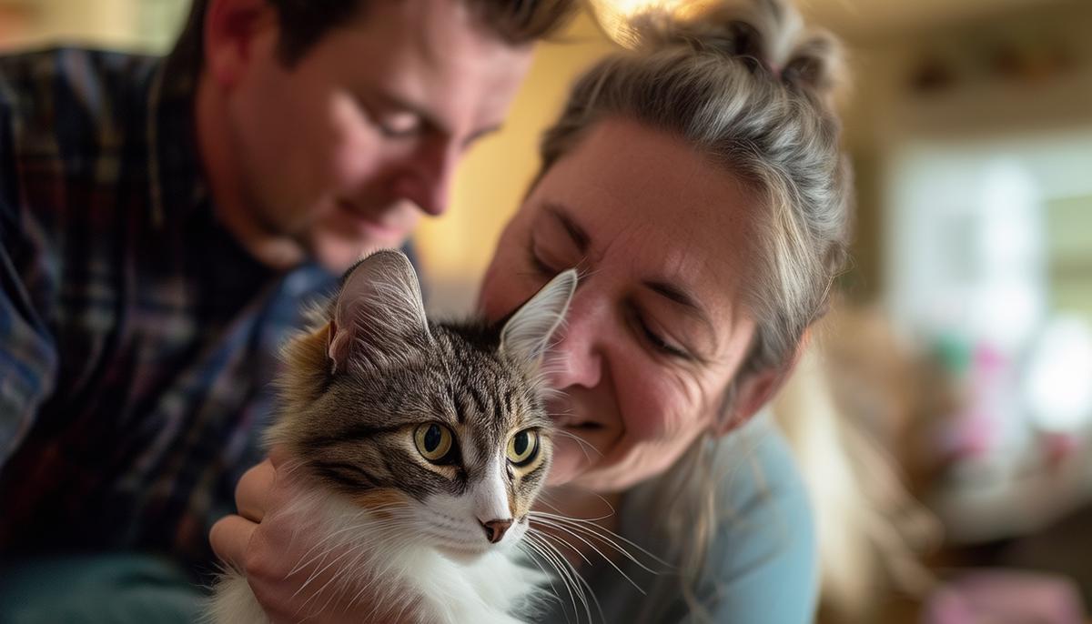 Wes Ryan, a professional pet photographer in Rogers, AR, working with a client's cat during a photo session