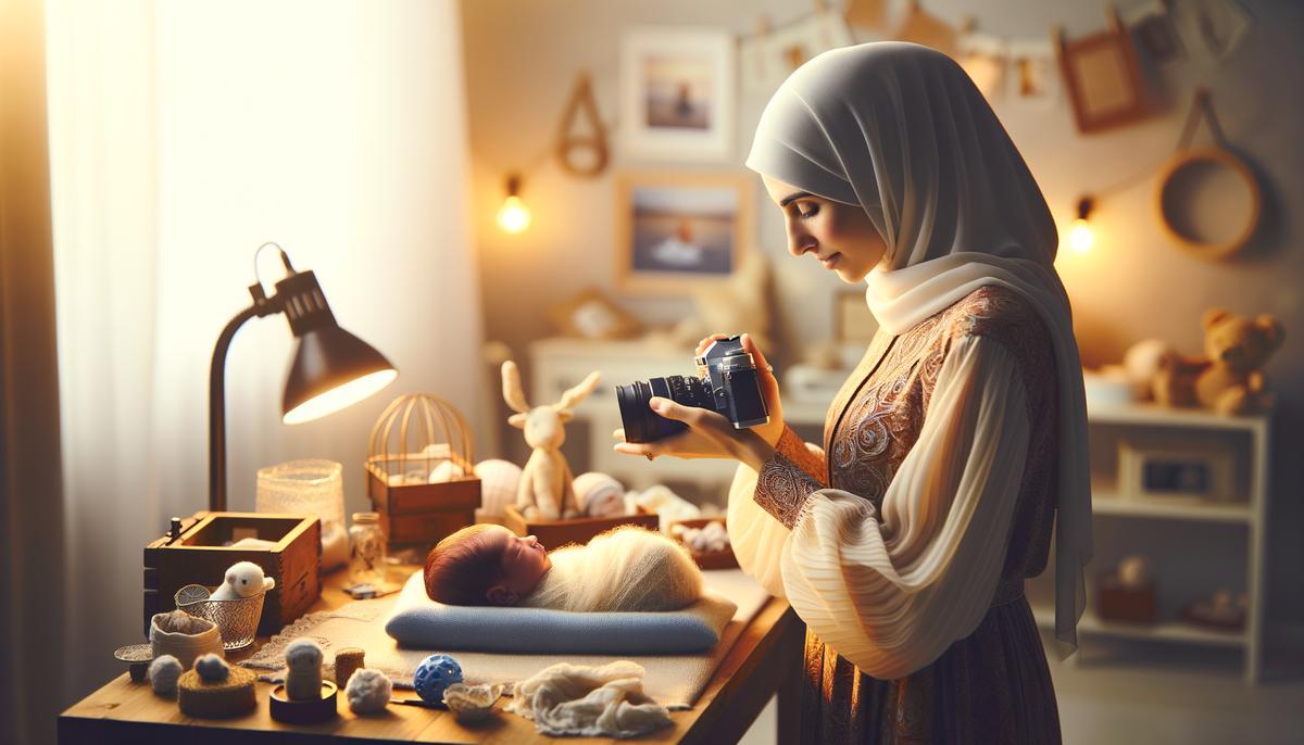 Yaffa Koff carefully positioning a newborn for an artistic portrait